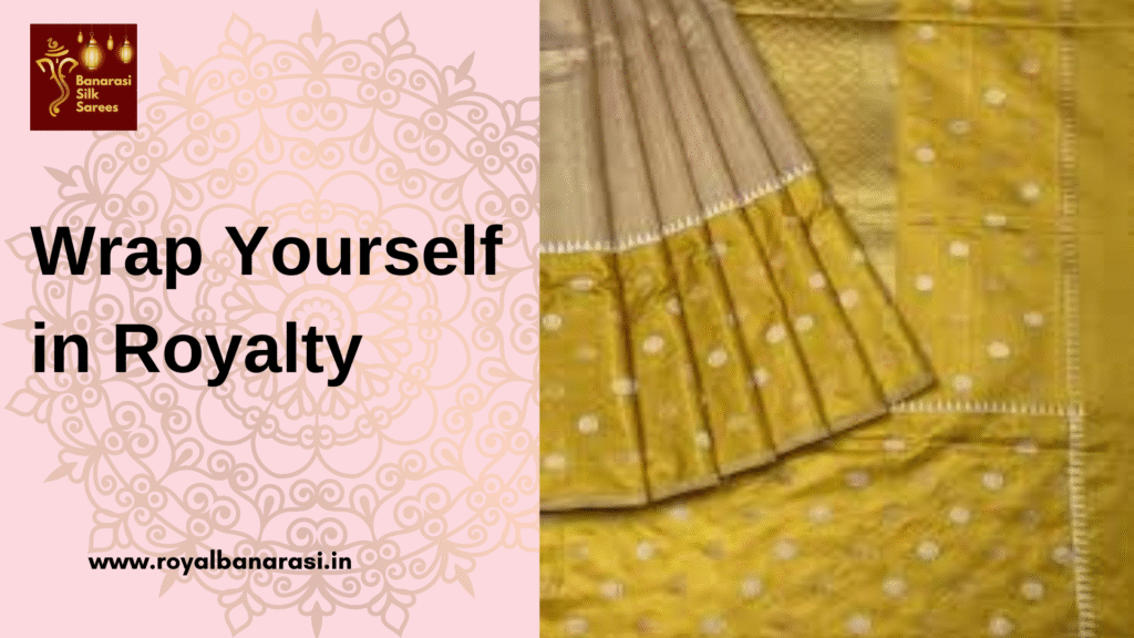 half of text and half of saree which basically made with style of Organza (kora) Banarasi Saree.